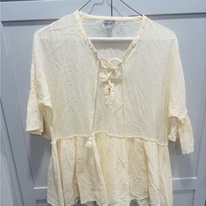 Aerie Cream Women's Top. Over sized Small